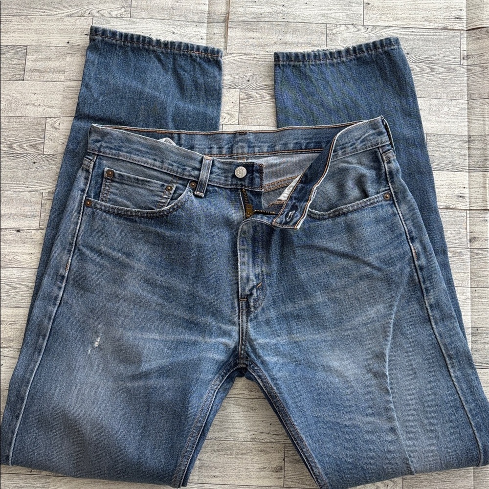 Levi's 505 Jeans Mens 34 X 36‎ Regular Straight Distressed Worn Y2k Vintage